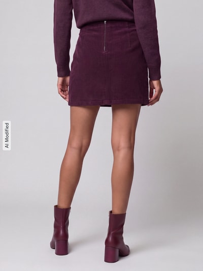 VERO MODA Nauwsluitende minirok van katoenmix model 'LULA' Donkerrood - 5