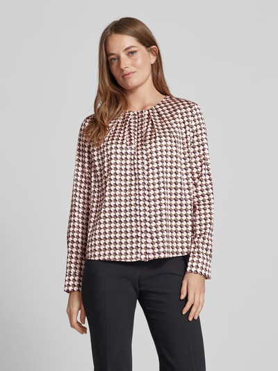 Christian Berg Woman Selection Regular fit blouse van satijn met blinde knoopsluiting Felroze - 4