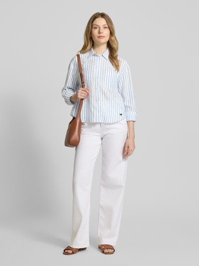Weekend Max Mara Loose Fit Hemdbluse aus reinem Leinen Modell 'NOLANA' Hellblau 1
