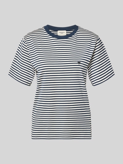 Produktfoto, Regular Fit T-Shirt aus reiner Baumwolle Modell 'WKDVENACO' von Weekend Max Mara, gestreift in Dunkelblau-Weiß, Damen T-Shirt