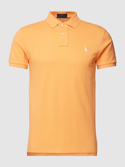 Polo Ralph Lauren Slim fit poloshirt met labelstitching Abrikoos - 2