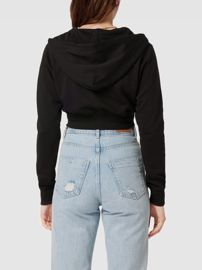 Tommy Jeans Cropped Sweatjacke mit Label-Stitching Schwarz 5