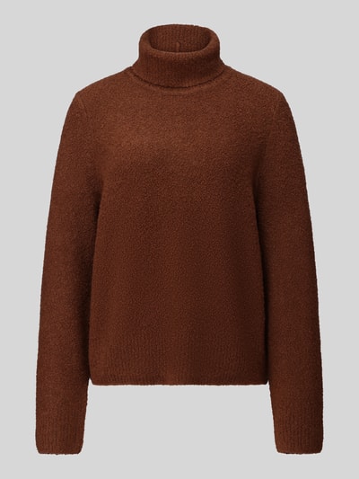 BOSS Relaxed Fit Turtleneck-Pullover aus Schurwoll-Kaschmir-Mix Modell 'Febisana' Dunkelbraun 2