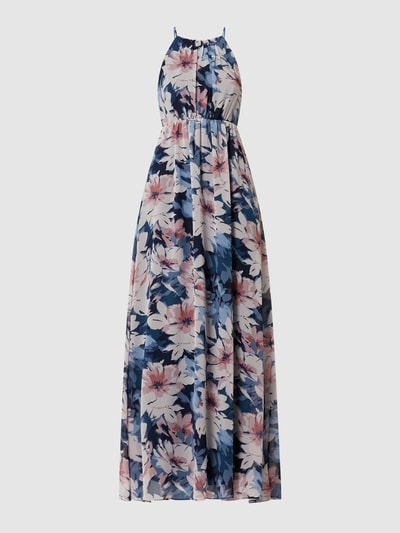 Jake*s Cocktail Abendkleid aus Chiffon mit floralem Muster  Marineblau meliert 2