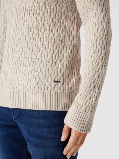 JOOP! Collection Rollkragenpullover mit Zopfmuster Modell 'Carlon' Offwhite 3