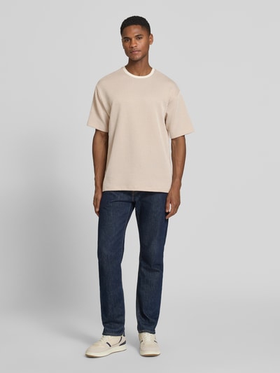 MCNEAL T-Shirt mit Strukturmuster und Rundhalsausschnitt Mud 1