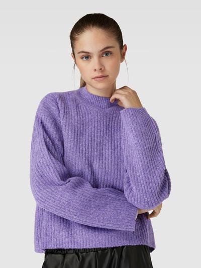 Tom Tailor Denim Strickpullover mit Turtleneck Purple Melange 3