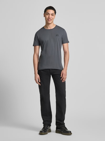 Alpha Industries t-shirt met label-details model 'BASIC' Antraciet - 1