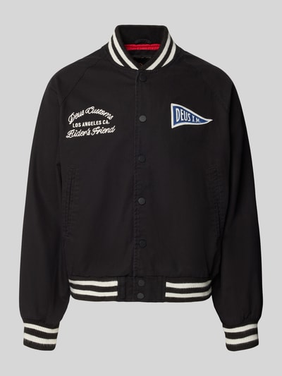 DEUS EX MACHINA Regular fit jack met logopatch, model 'Stadium' Zwart - 2