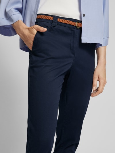 Christian Berg Woman Tapered fit chino met riem Donkerblauw - 3