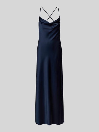 V.M. Abendkleid mit Wasserfall-Ausschnitt Marine 2
