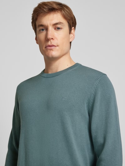 Christian Berg Men Strickpullover mit Woll-Anteil und Rundhalsausschnitt Metallic Tuerkis 3