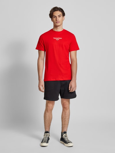 Tommy Jeans T-shirt met labelprint Rood - 1
