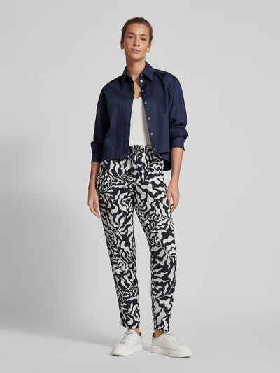 s.Oliver RED LABEL Stoffen broek van viscose met all-over motief Wit - 1