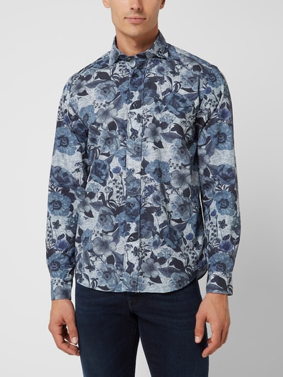 FIL NOIR Slim fit zakelijk overhemd van katoen Marineblauw - 4