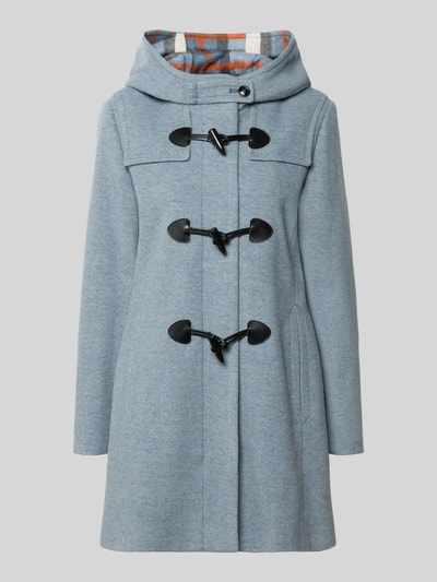 Produktfoto, hellblauer Regular Fit Dufflecoat aus Woll-Mix von Gil Bret mit schwarzen Knebelverschlüssen und glatter Textur, Damen Dufflecoat von Gil Bret