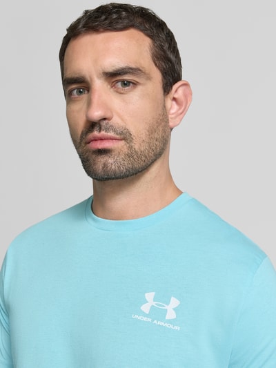 Under Armour T-shirt met logo en ronde hals Hemelsblauw - 3