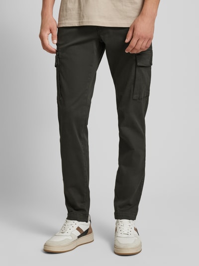 MAC Tapered fit cargobroek met riemlussen, model 'Driver' Olijfgroen - 4