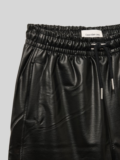 Calvin Klein Jeans Wide Leg Hose in Leder-Optik Black 2