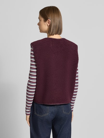 JJXX kamizelka o kroju regular fit z futerka model 'Vera' Bordowy 5