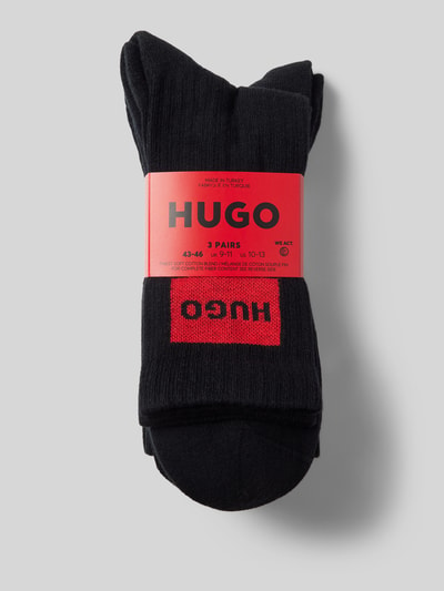 HUGO Socken mit Label-Print im 3er-Pack Black 3