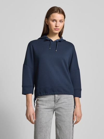 Tom Tailor Cropped Hoodie aus Scuba mit 3/4-Arm  Dunkelblau 4