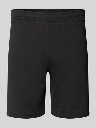 Produktfoto, Regular Fit Sweatshorts aus reiner Baumwolle von Lacoste in Schwarz, unifarbene Optik, elastischer Bund, Sweat-Material