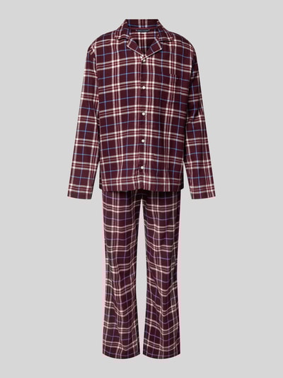 Tommy Hilfiger Relaxed Fit Pyjama-Set aus Baumwoll-Mix Bordeaux 1