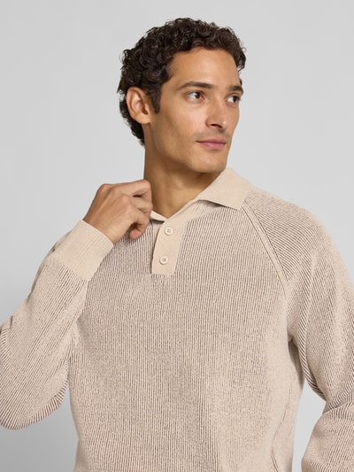 Jake*s Studio Men Regular Fit Pullover mit Polokragen Beige 3