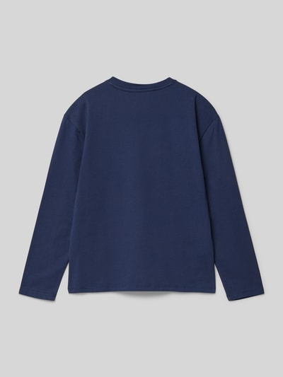 Mango Longsleeve mit kurzer Knopfleiste Marine 3