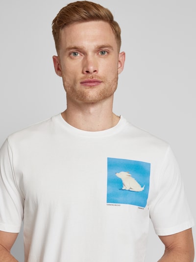 Thinking Mu T-Shirt mit Motiv- und Statement-Print Modell 'ANIMALS' Weiss 3