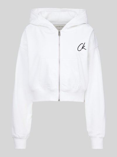 Calvin Klein Jeans Sweatjacke mit Logo-Stitching Weiss 2