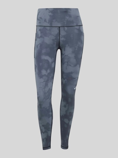 Produktfoto, Slim Fit Sport-Leggings mit Handytasche von adidas Training in Dunkelgrau mit wolkenartigem Muster und glatter Oberfläche