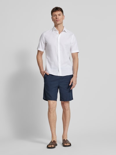 Jake*s Koszula casualowa o kroju slim fit z mieszanki lnu Biały 1
