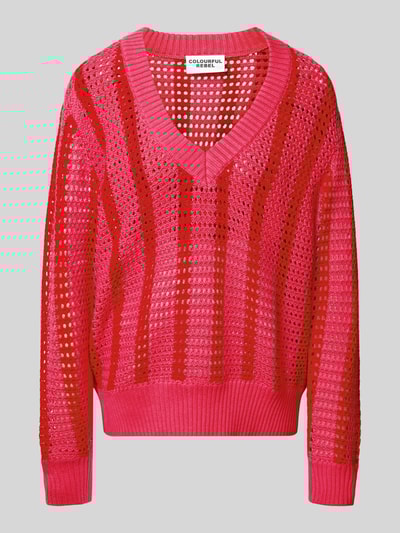 Colourful Rebel Strickpullover mit Lochmuster Modell 'Lizza' Pink 2