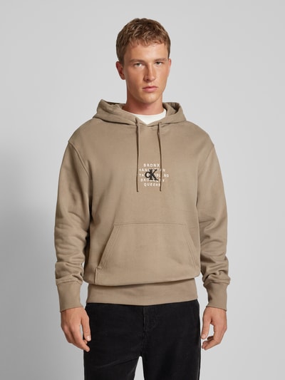 Calvin Klein Jeans Hoodie met labelstitching Beige - 4