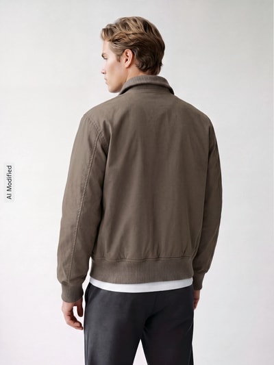 Jake*s Studio Men Bomberjacke mit Pattentaschen Modell 'MARCIN' mit Pattentaschen Mittelbraun 5