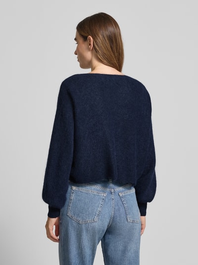 Marella Sweter z dzianiny z prążkowanymi wykończeniami model ‘FARADAY’ Granatowy 5