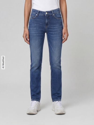 CAMBIO Slim Fit Jeans aus Baumwoll-Mix Modell 'PIPER LONG' Hellblau 4