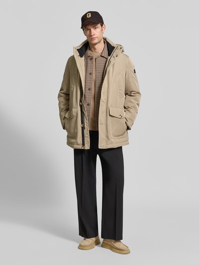 BOSS Relaxed Fit Overshirt aus Schurwoll-Baumwoll-Mix Modell 'C-Carper-OS-2pp-264' Beige 1