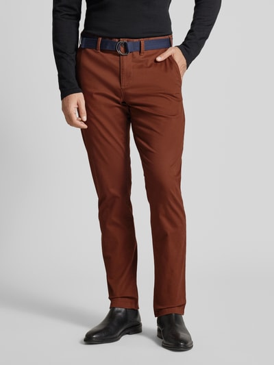 MCNEAL Slim Fit Chino mit Gürtel Hazel Melange 4