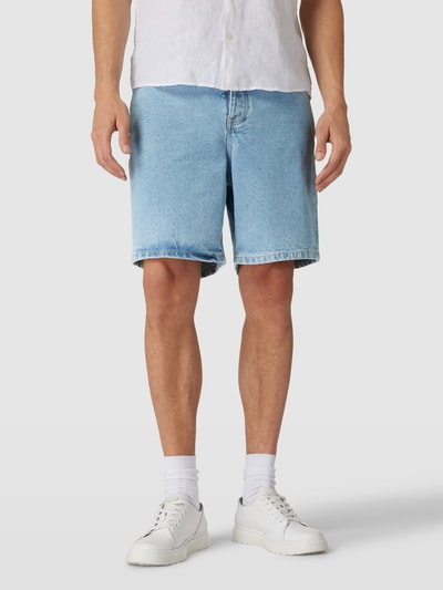 Knowledge Cotton Apparel Bermuda in denimlook Lichtblauw gemêleerd - 4