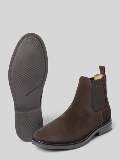 Productfoto, donkerbruine chelsea boots uit echt leer model 'St Fairkon' van GANT, glad oppervlak, Heren chelsea boots