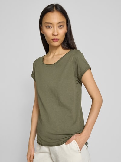 Christian Berg Woman T-shirt met kapmouwen Rietgroen - 3