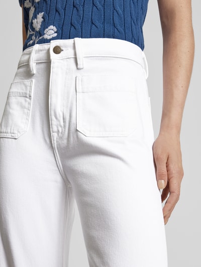 Lauren Ralph Lauren Jeans in unifarbenem Design mit weitem Bein Modell 'HIRS' Weiss 3