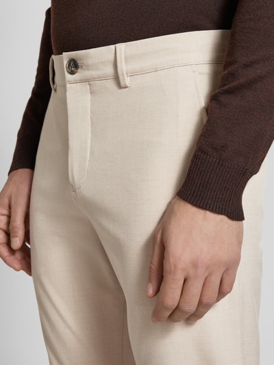 SELECTED HOMME Slim Fit Chino mit Strukturmuster Modell 'ROBERT' Beige 3