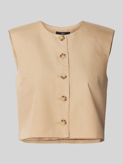 Zero Gilet met doorknoopsluiting Zand - 2