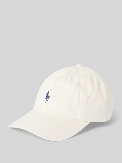 Polo Ralph Lauren Czapka z daszkiem z wyhaftowanym logo Złamany biały 1