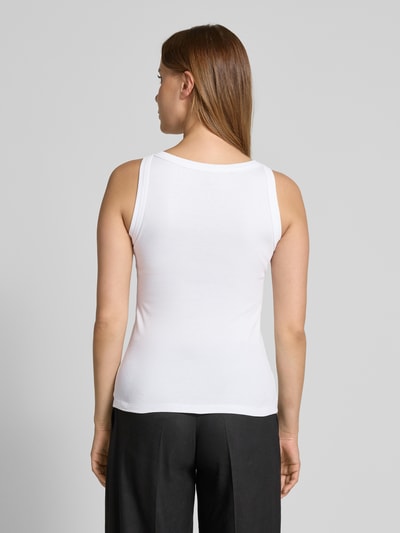 MSCH Copenhagen Top prążkowany z wyhaftowanym logo model ‘Gubbe’ Złamany biały 5