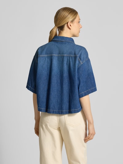 Raffaello Rossi Boxy Fit Jeansbluse mit Brusttasche Modell 'ZURI' Dunkelblau 5